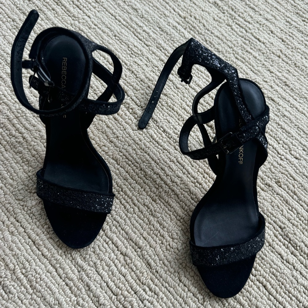 Rebecca Minkoff Black Sparkly Heels